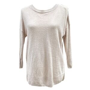 Tahari 100% Linen Tunic Sweaterโ Lightweight Knit Long Sleeve Top Women's Size M